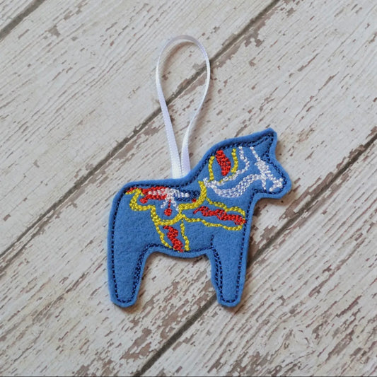 Embroidered Felt Ornament - Dala Horse