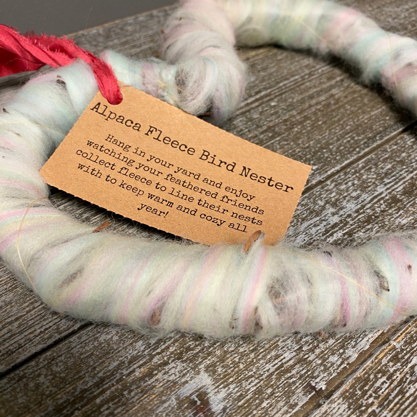Nesting Wreath - Alpaca Fleece Bird Nester