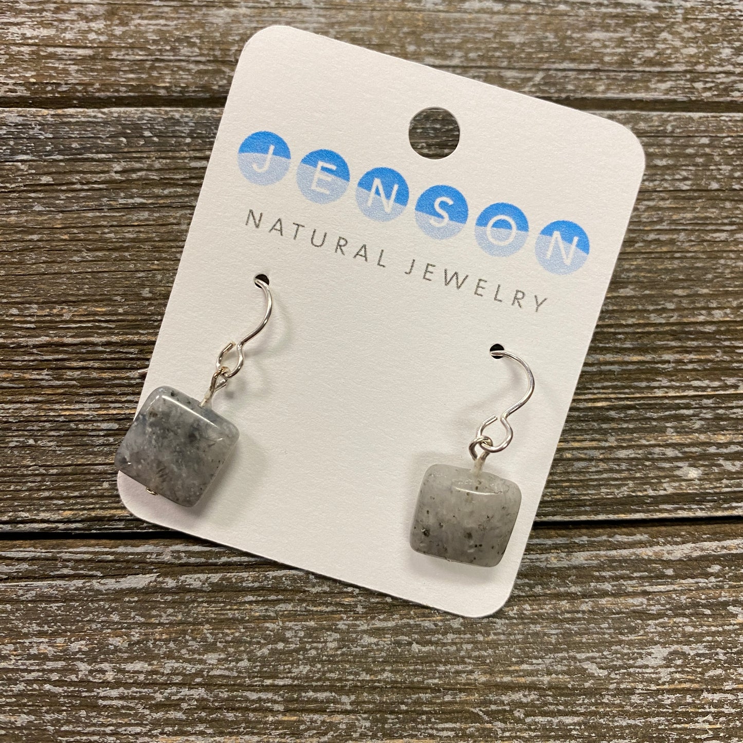 Flower Agate Square Earrings