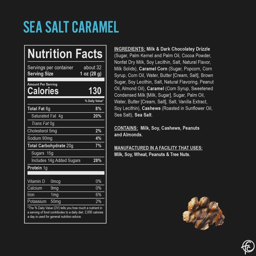 Funky Chunky Chocolate Popcorn - Sea Salt Caramel 2oz Bag