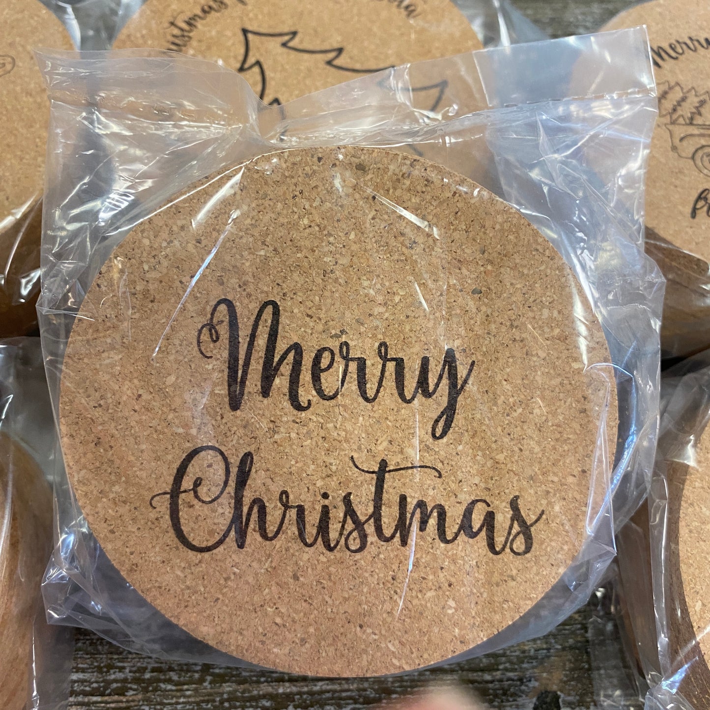 Holiday Cork Coasters - Set of 8 Coasters