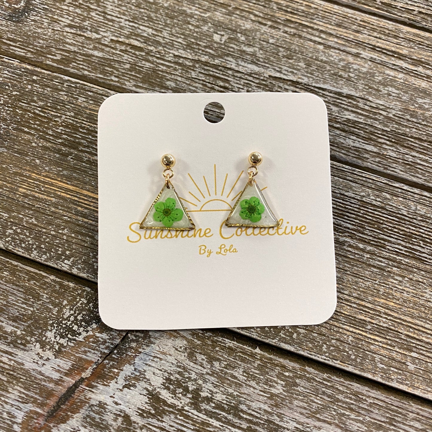 Flower Resin Earrings - Small Dangle