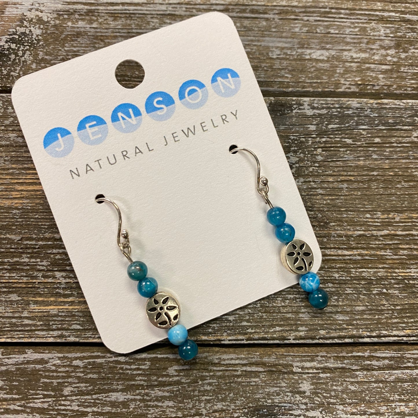 Apatite Flower Charm Earrings