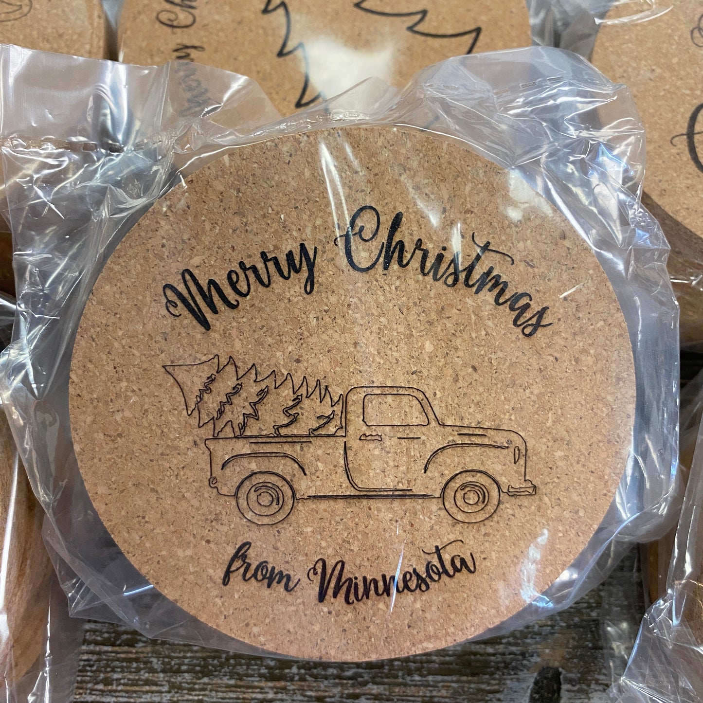 Holiday Cork Coasters - Set of 8 Coasters