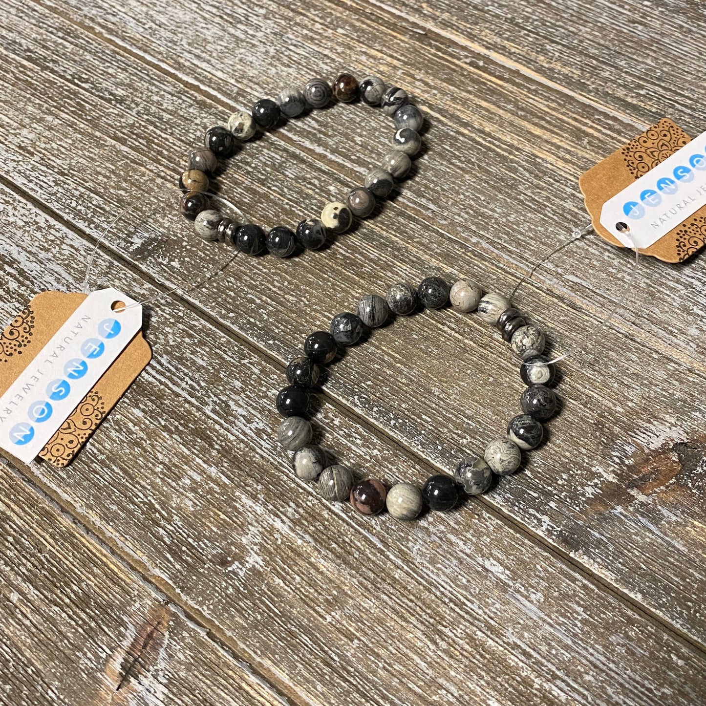 Silver Leaf Jasper Bracelet