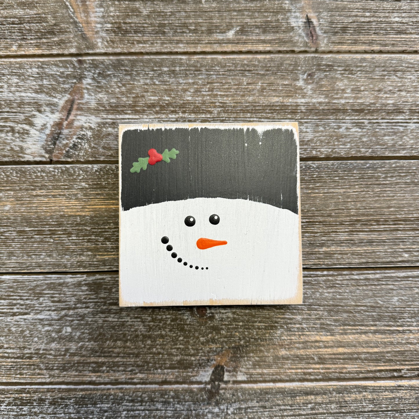 Christmas Decor - Snowman Ornament - Holly
