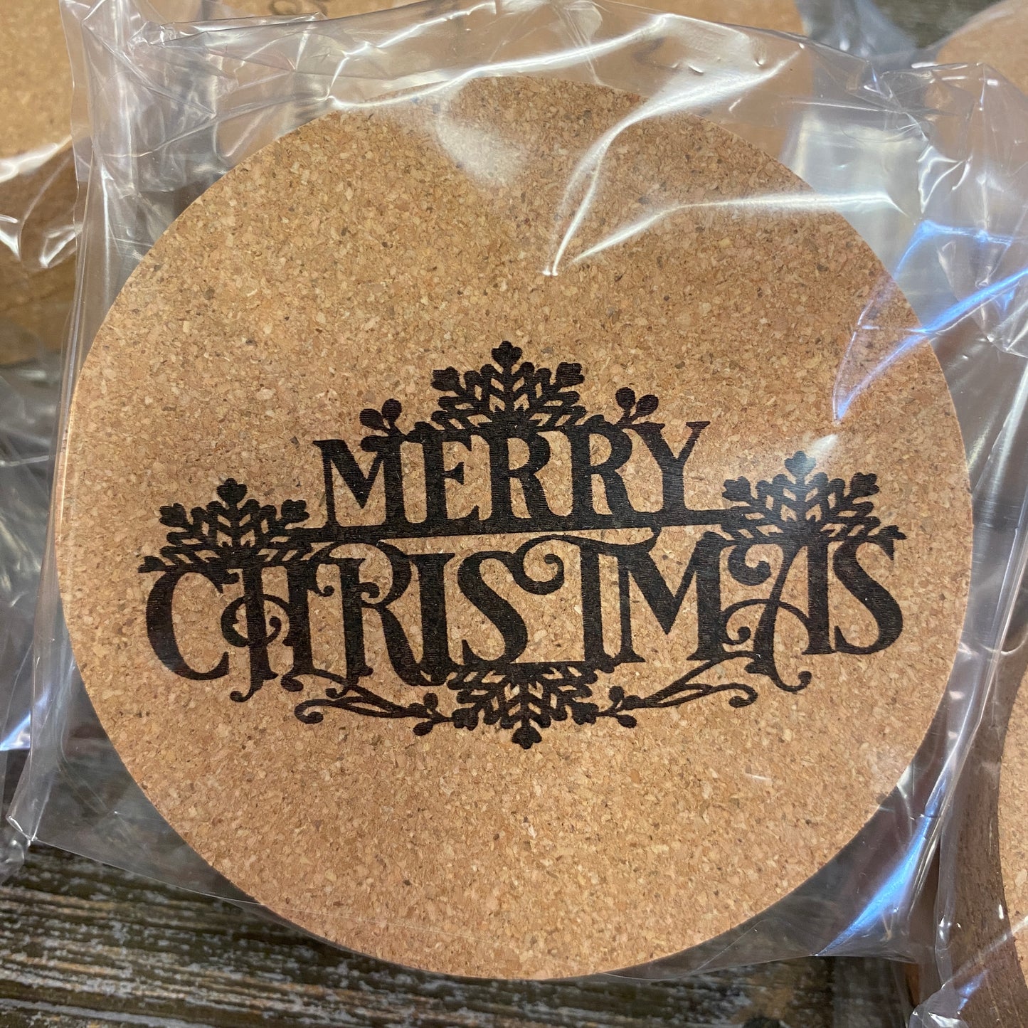 Holiday Cork Coasters - Set of 8 Coasters