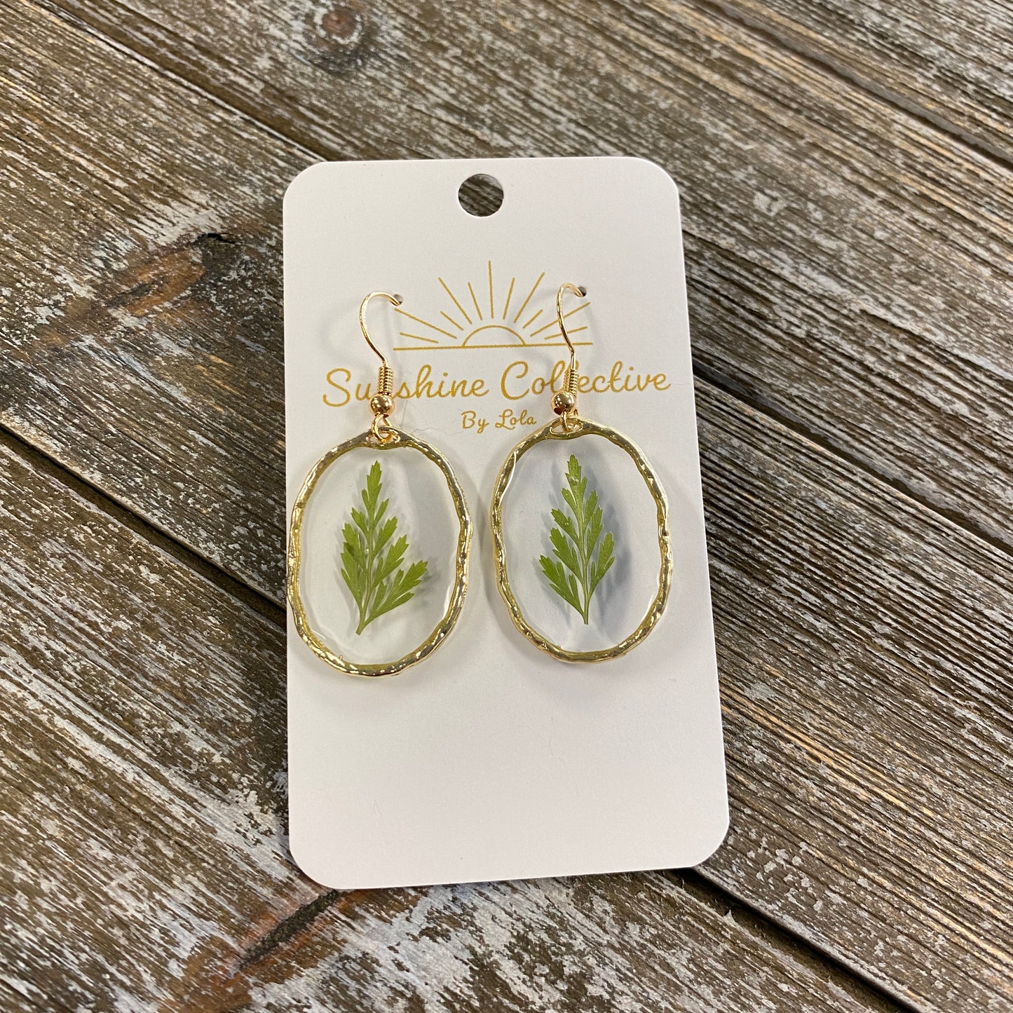 Flower Resin Earrings - Large Oval