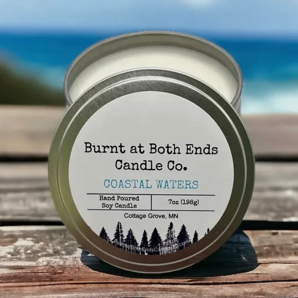 Burnt at Both Ends Candle - 7oz Tin - Coastal Waters