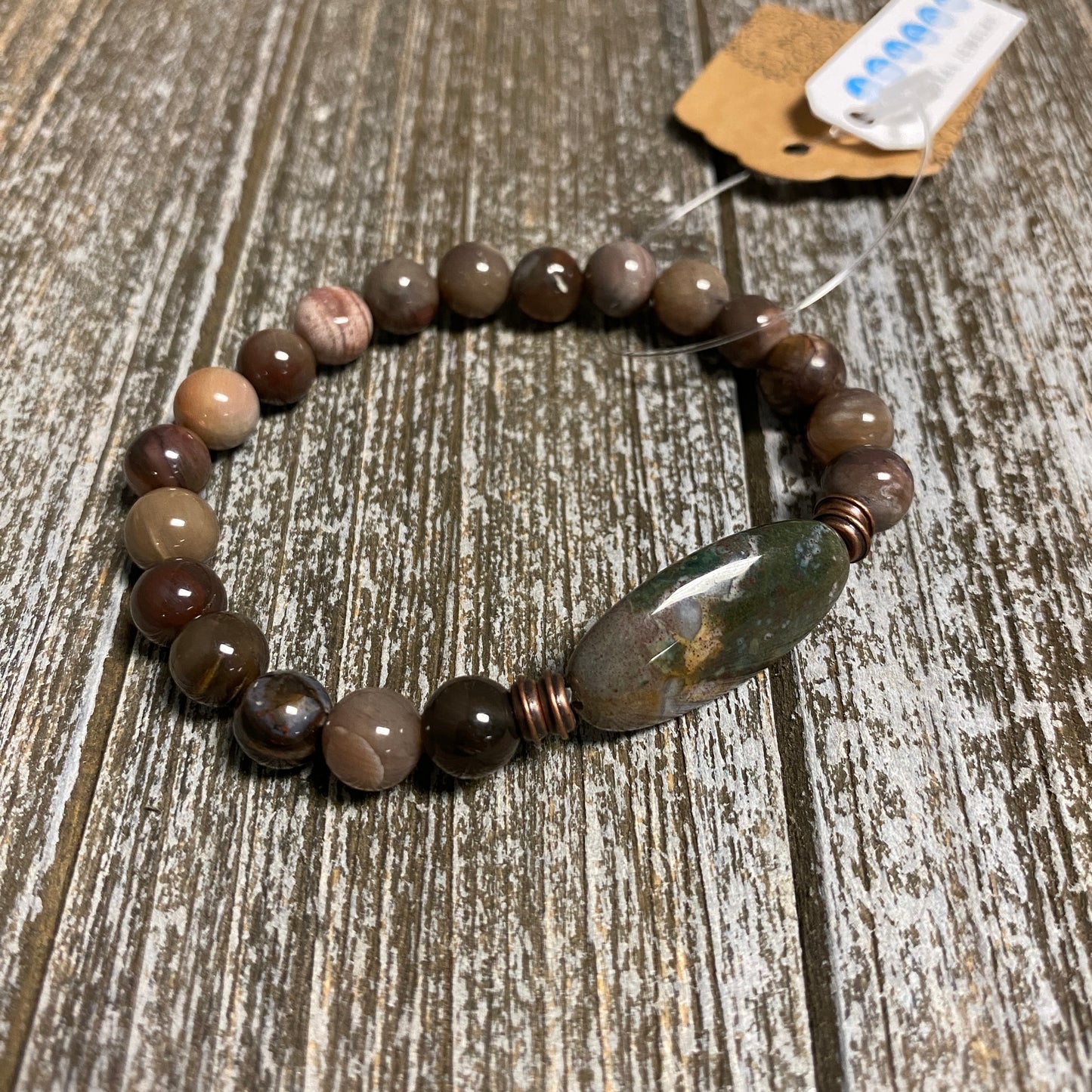 Fancy Jasper Wood Opal Bracelet