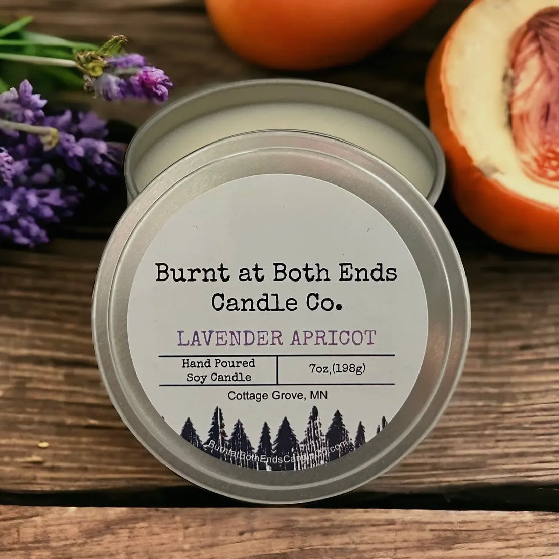 Burnt at Both Ends Candle - 7oz Tin - Lavender Apricot