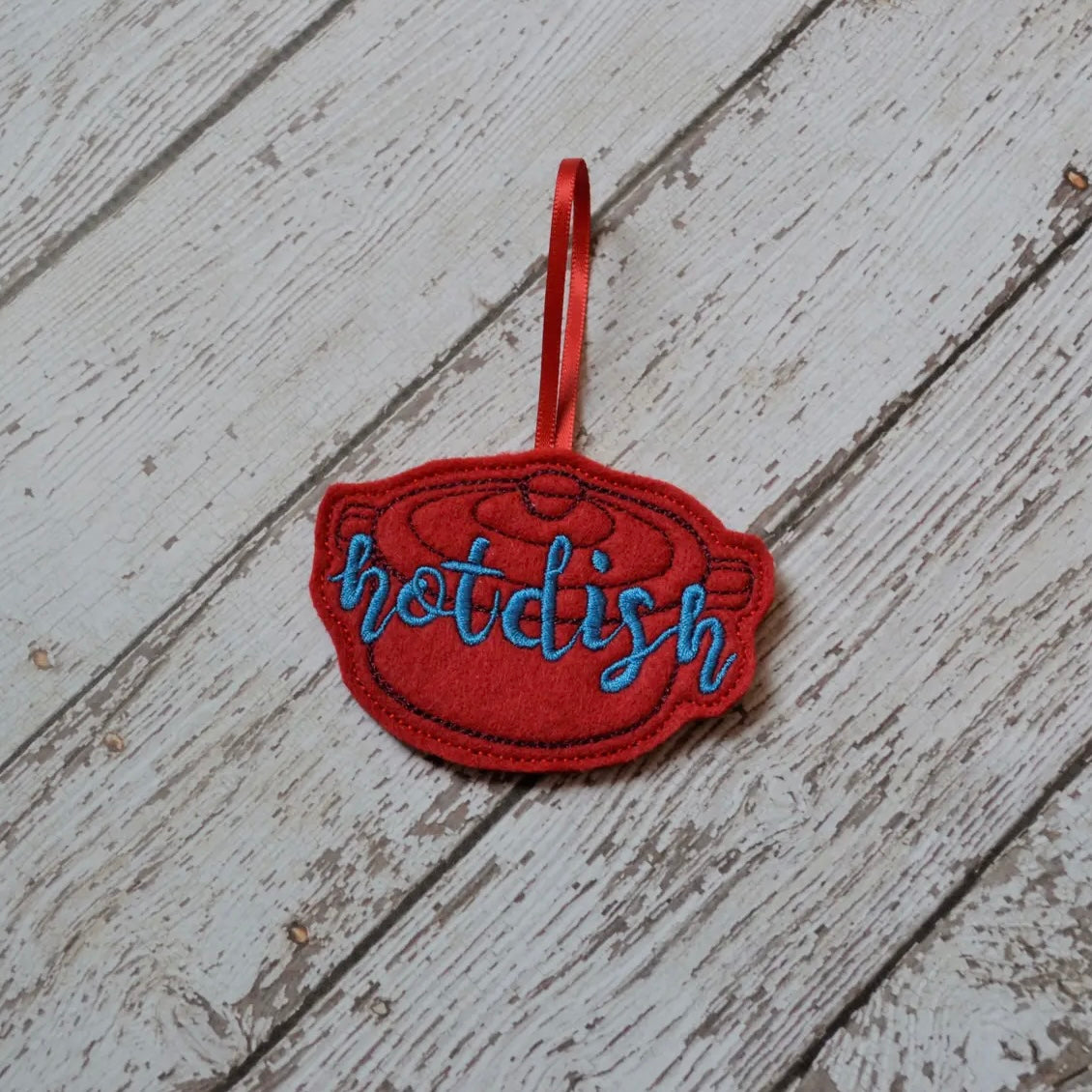 Embroidered Felt Ornament - Hotdish