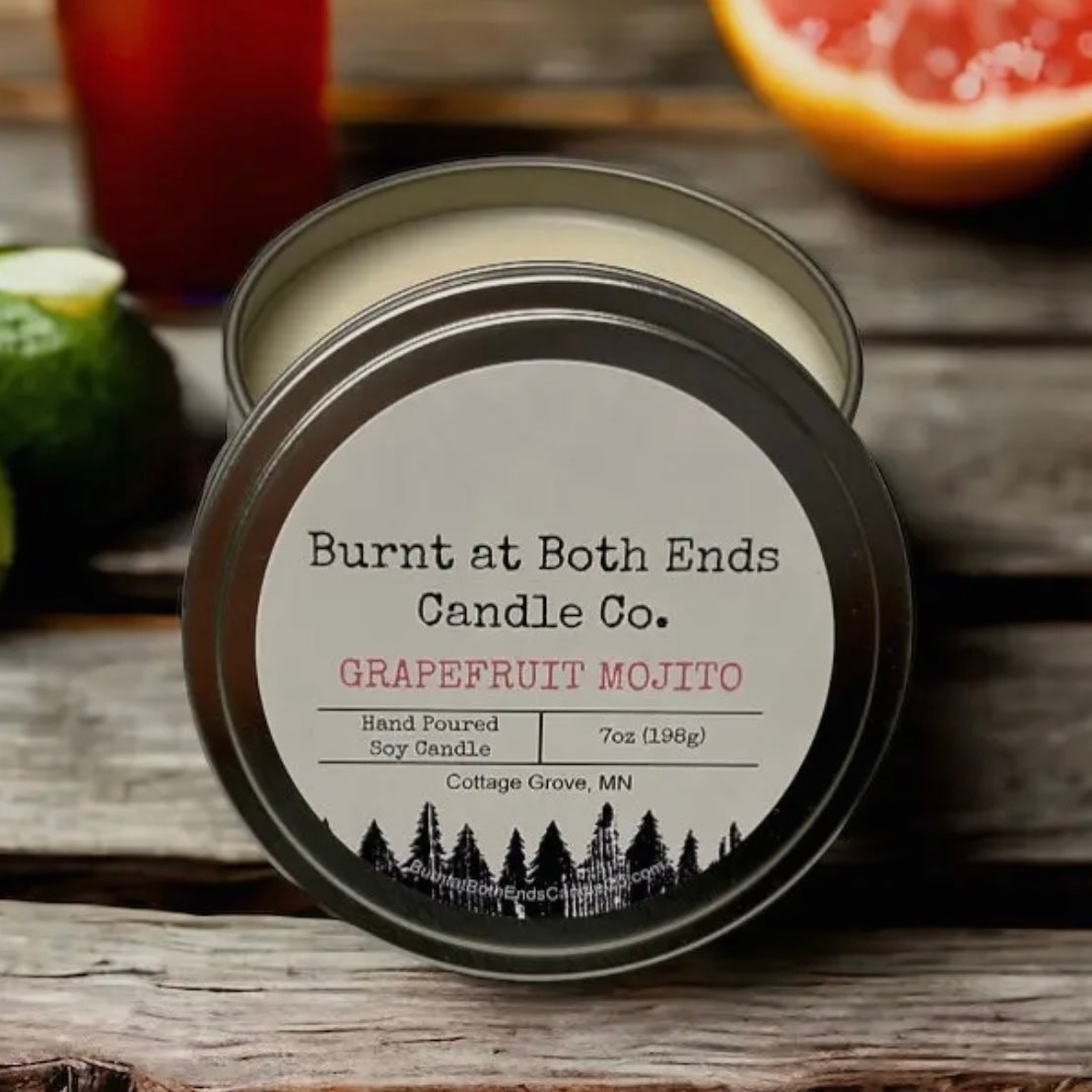 Burnt at Both Ends Candle - 7oz Tin - Grapefruit Mojito