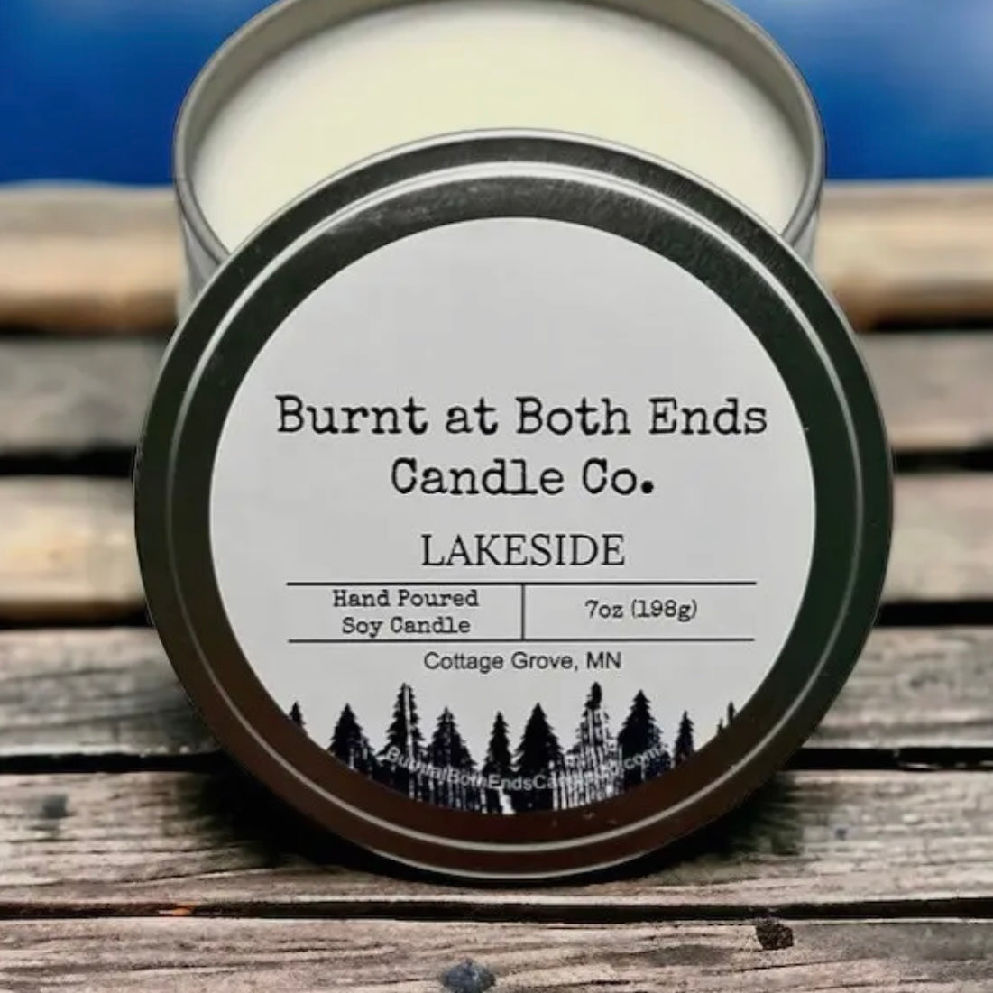 Burnt at Both Ends Candle - 7oz Tin - Lakeside