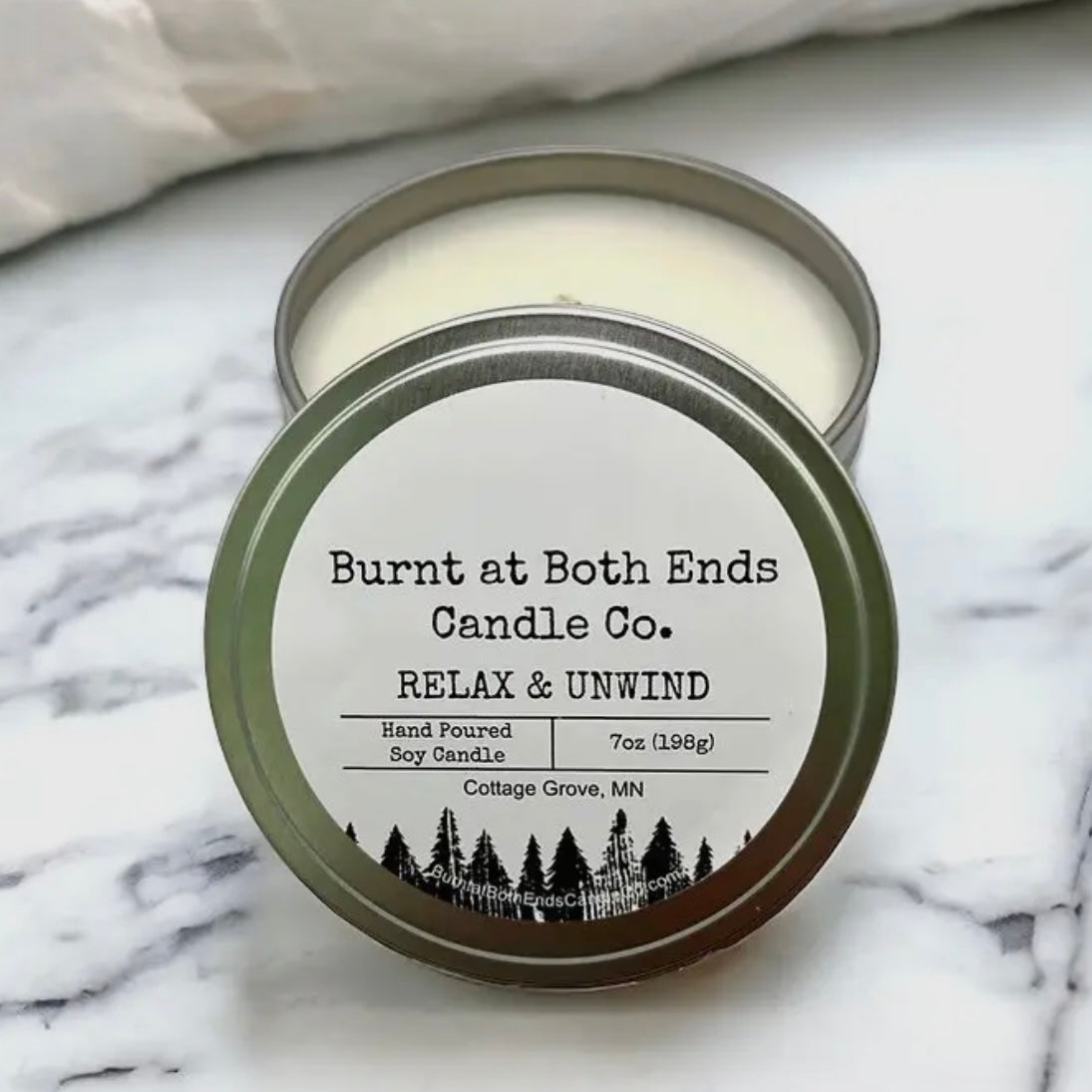 Burnt at Both Ends Candle - 7oz Tin - Relax & Unwind