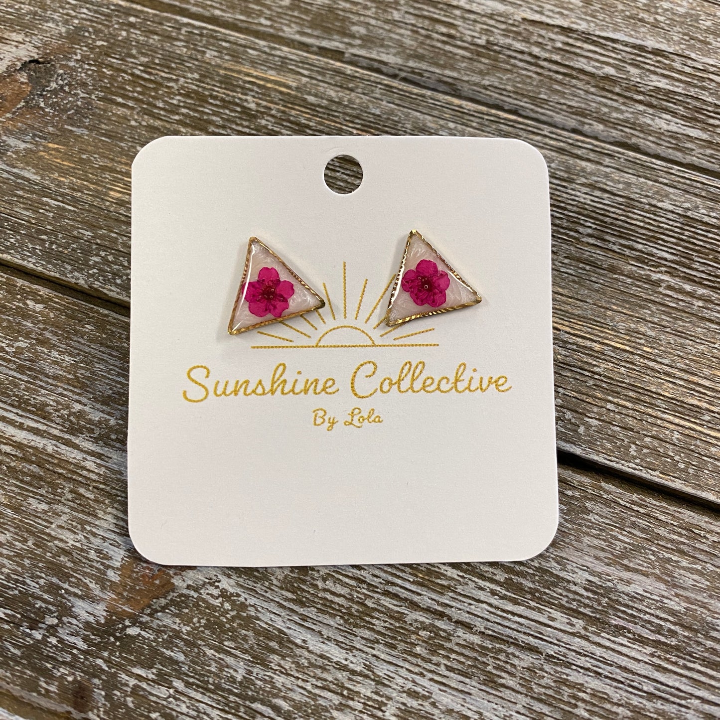 Flower Resin Earrings - Small Studs
