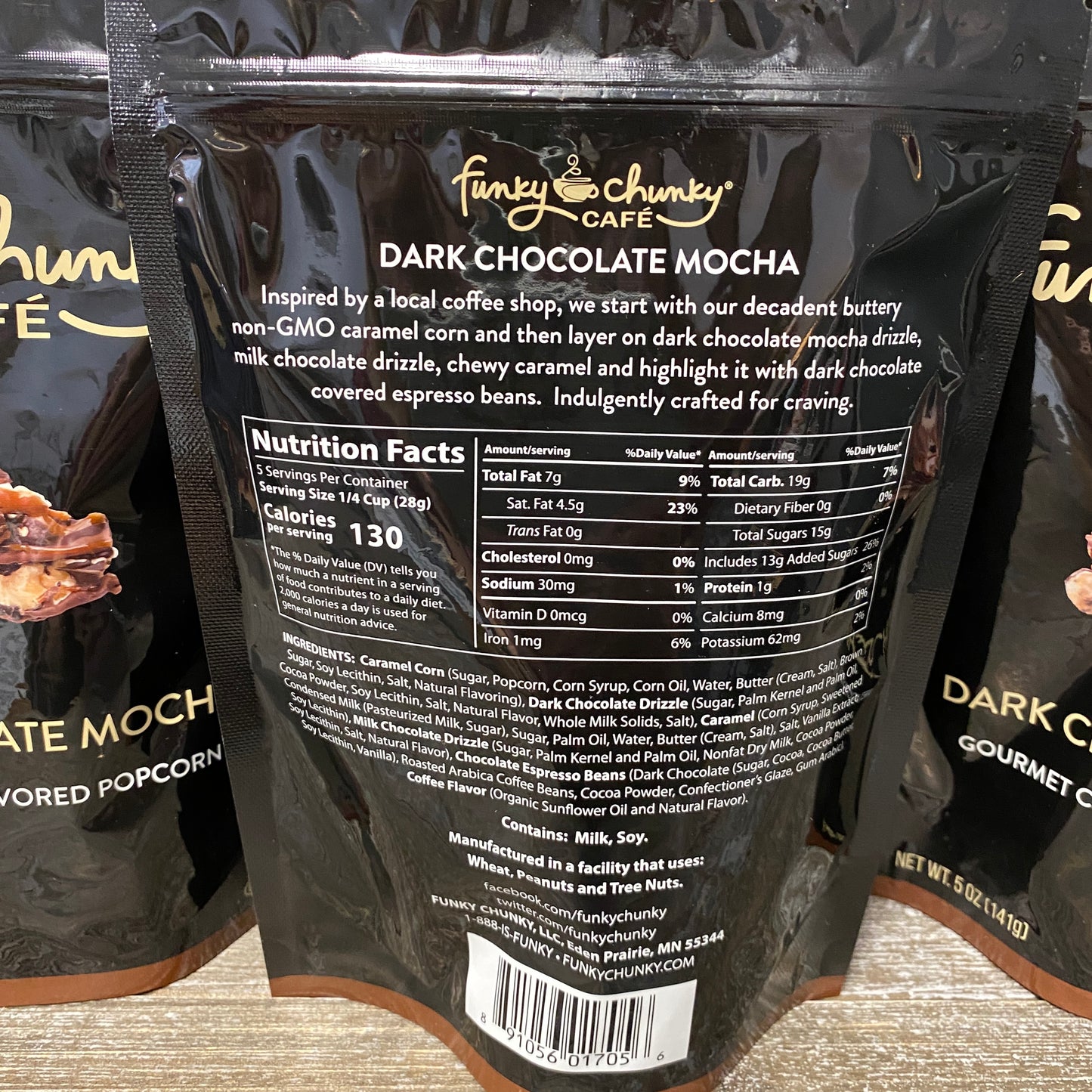 Funky Chunky Chocolate Popcorn - Dark Chocolate Mocha 5oz Bag