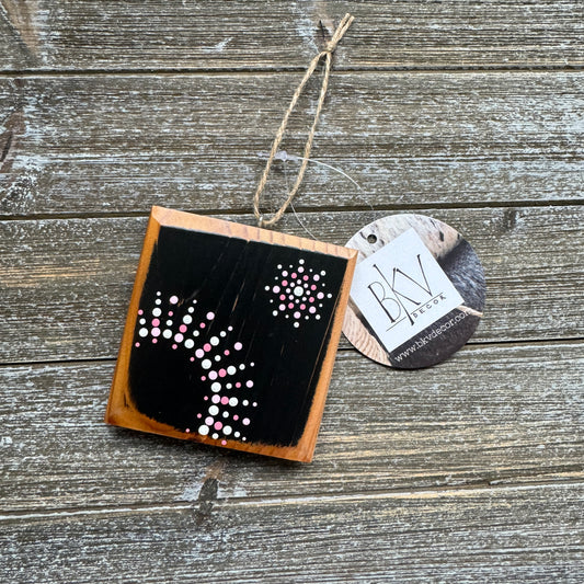 Mandala Dot Ornament - Black and Pink