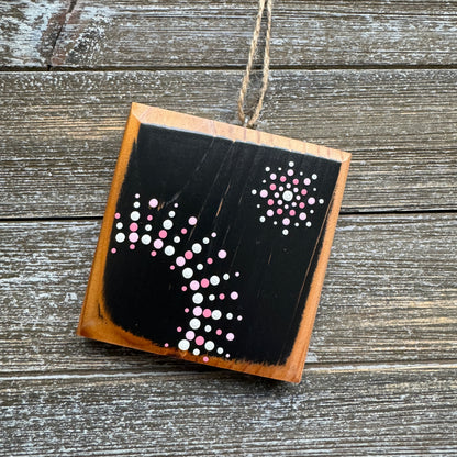 Mandala Dot Ornament - Black and Pink