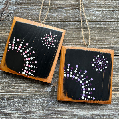 Mandala Dot Ornament - Black and Purple