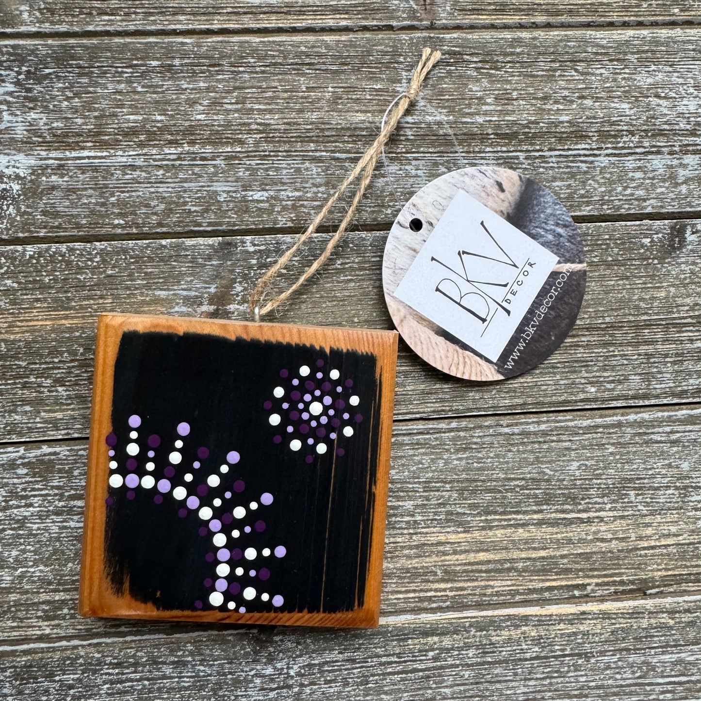 Mandala Dot Ornament - Black and Purple