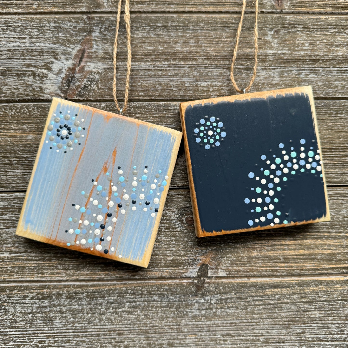 Mandala Dot Ornament - Light Blue