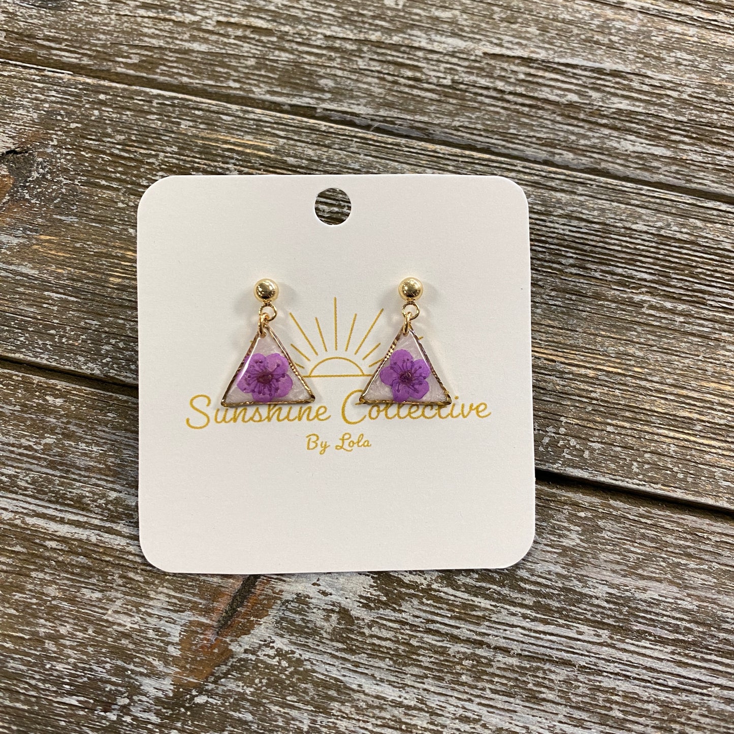 Flower Resin Earrings - Small Dangle