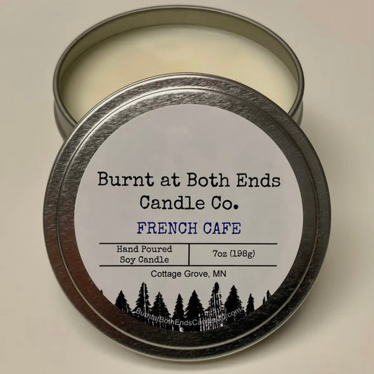Burnt at Both Ends Candle - 7oz Tin - French Cafe