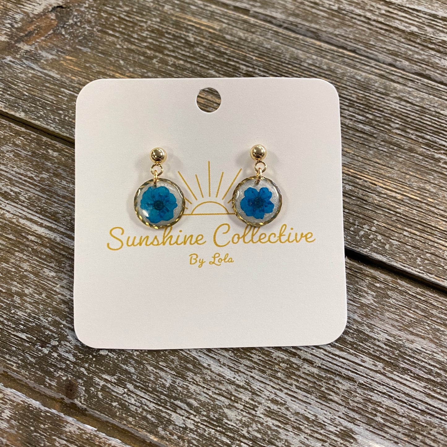 Flower Resin Earrings - Small Dangle