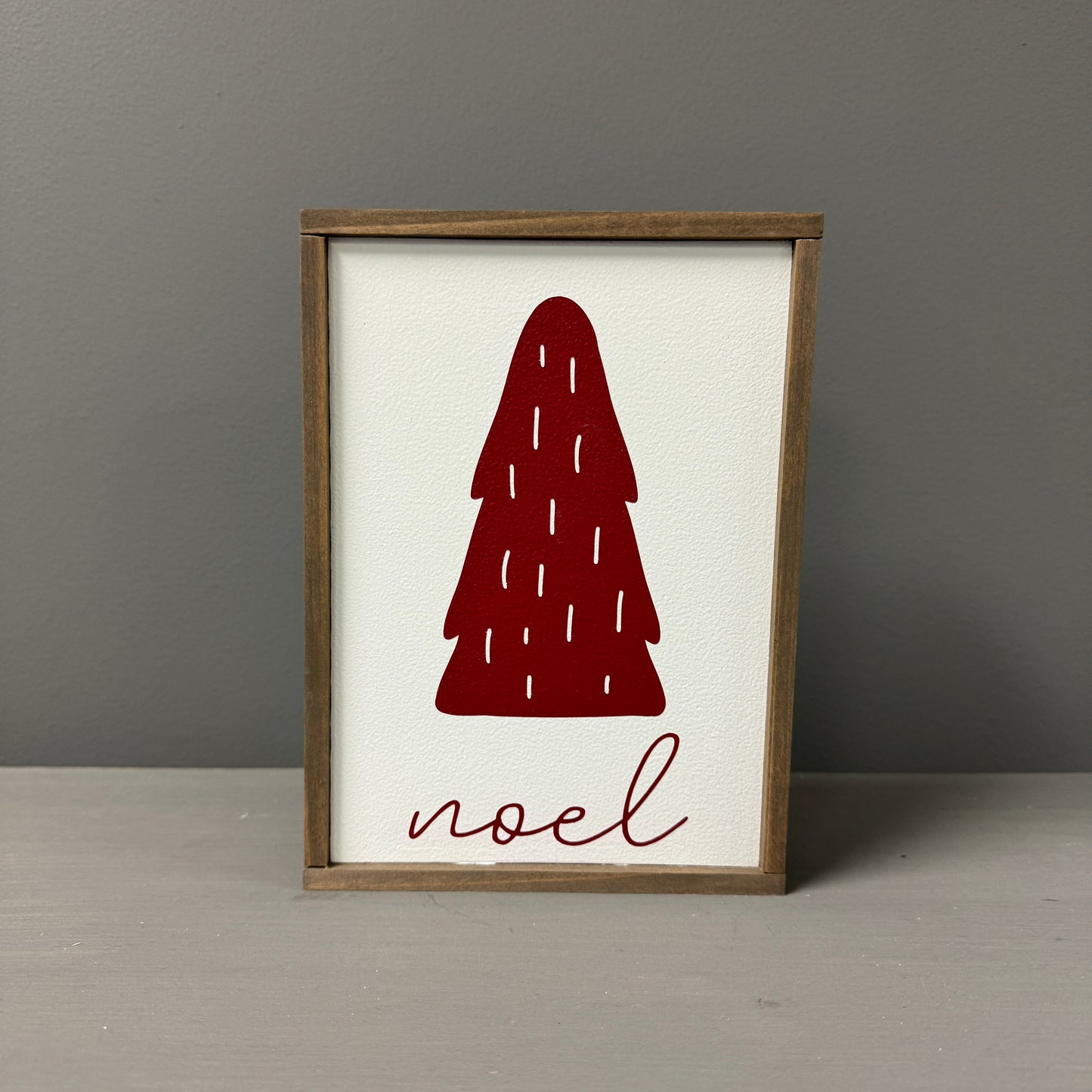 Red Tree Noel Wood Sign