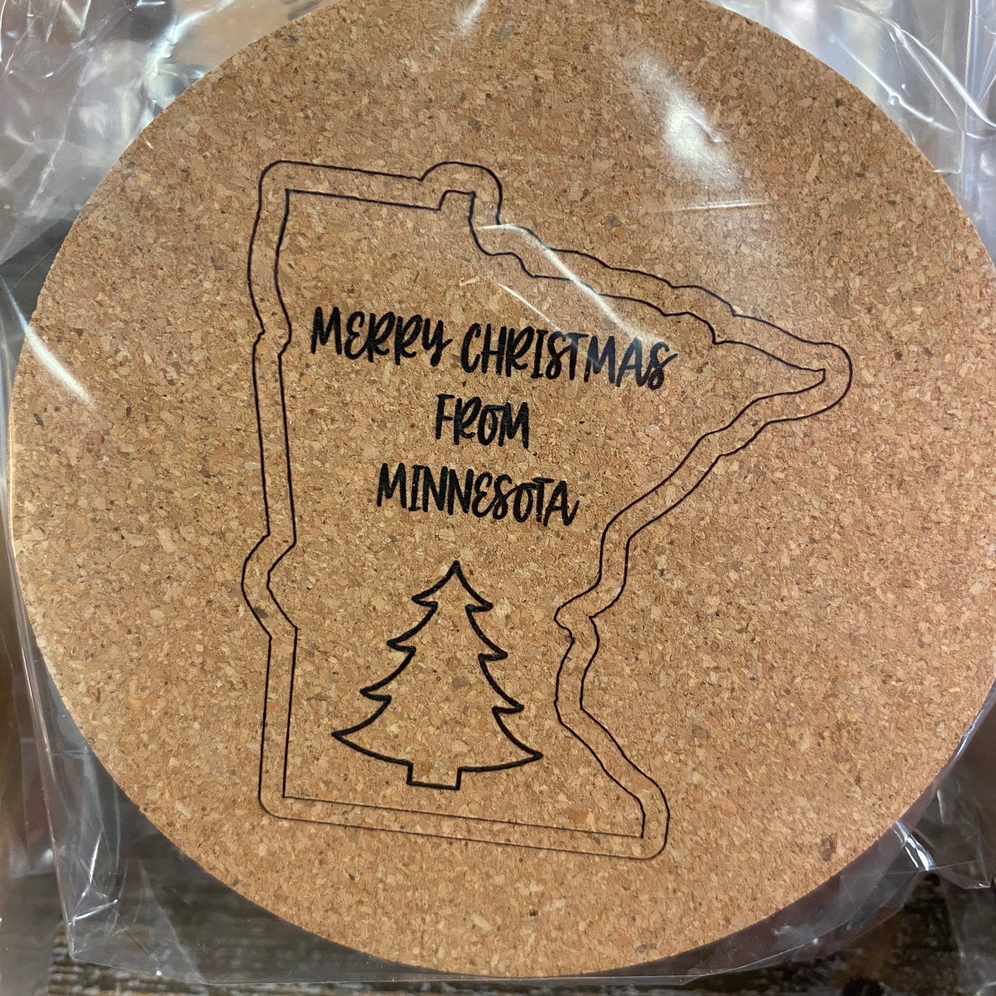 Holiday Cork Coasters - Set of 8 Coasters