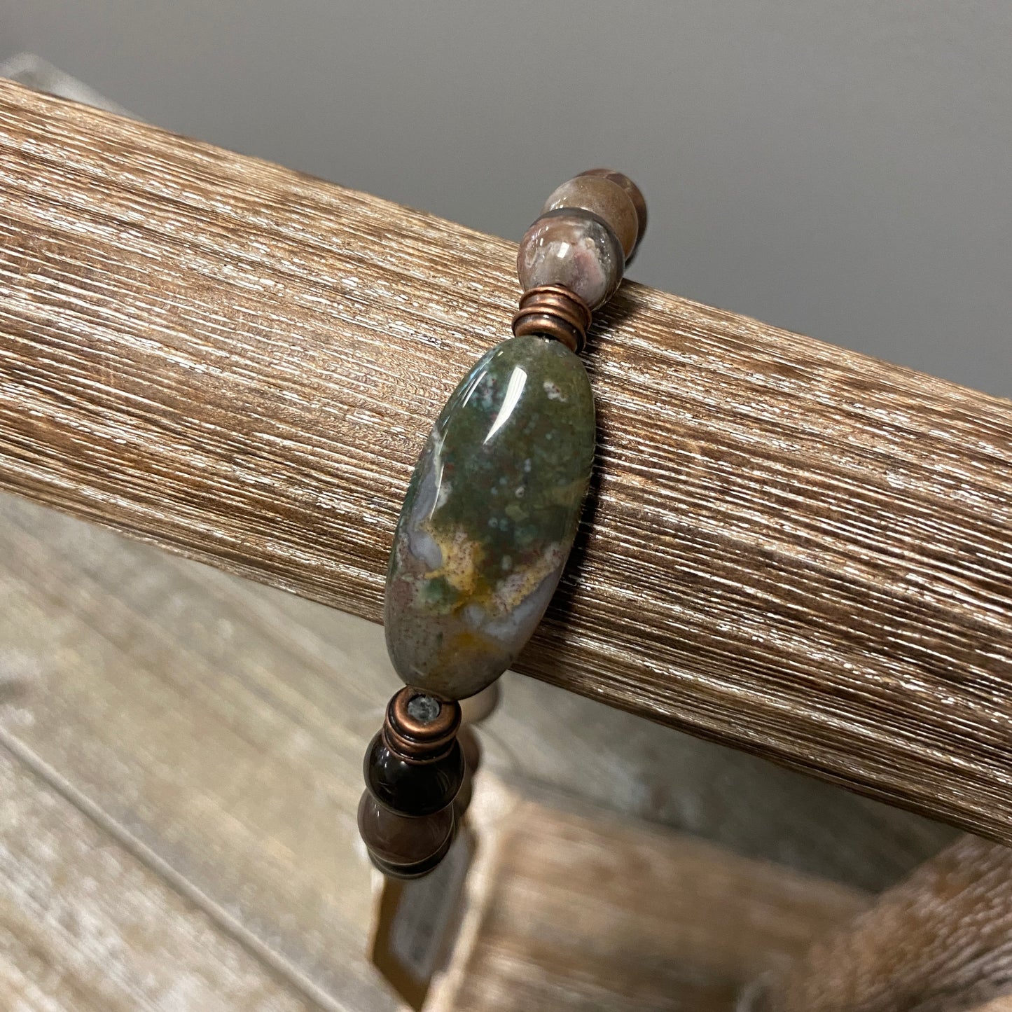 Fancy Jasper Wood Opal Bracelet
