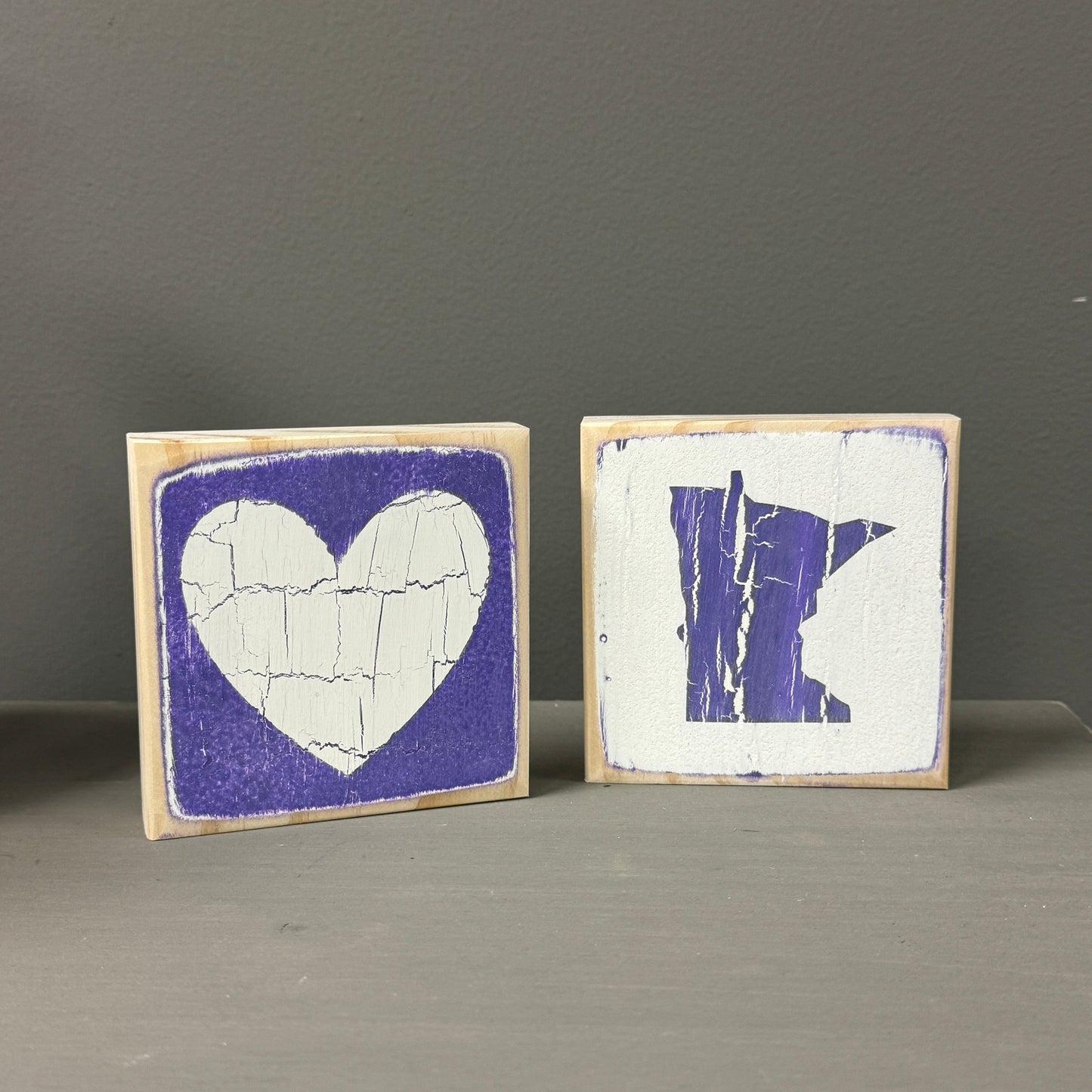 Mini Shelf Sitter - White and Purple Minnesota