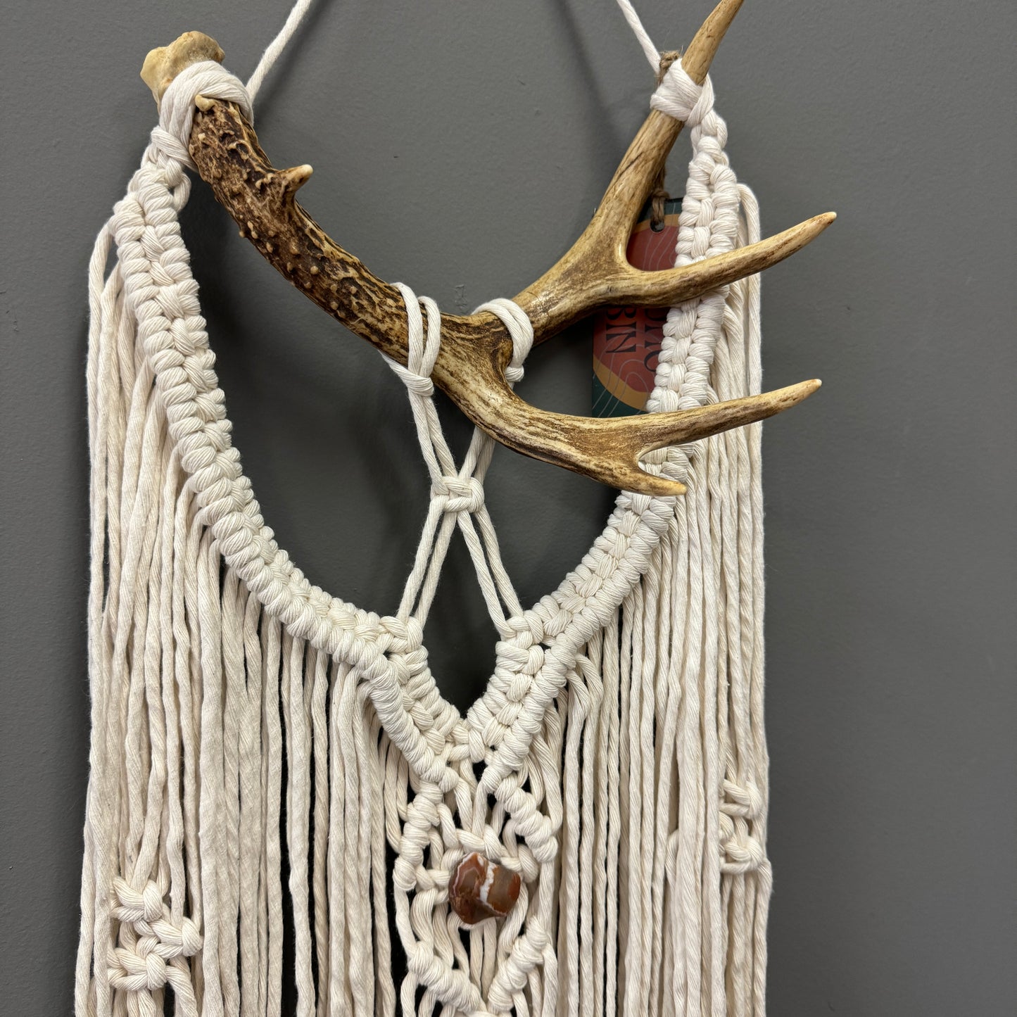 Macrame Wall Hanging - Natural with Antler