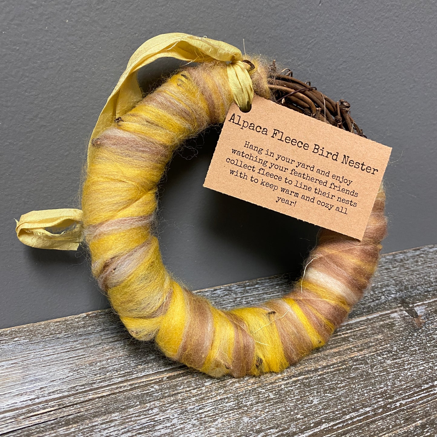 Nesting Wreath - Alpaca Fleece Bird Nester