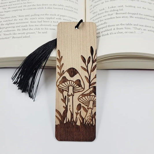 Wood Bookmark - Mushrooms