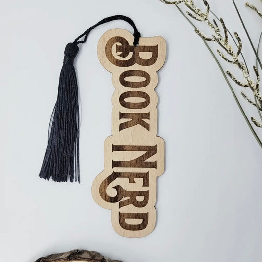 Wood Bookmark - Book Nerd