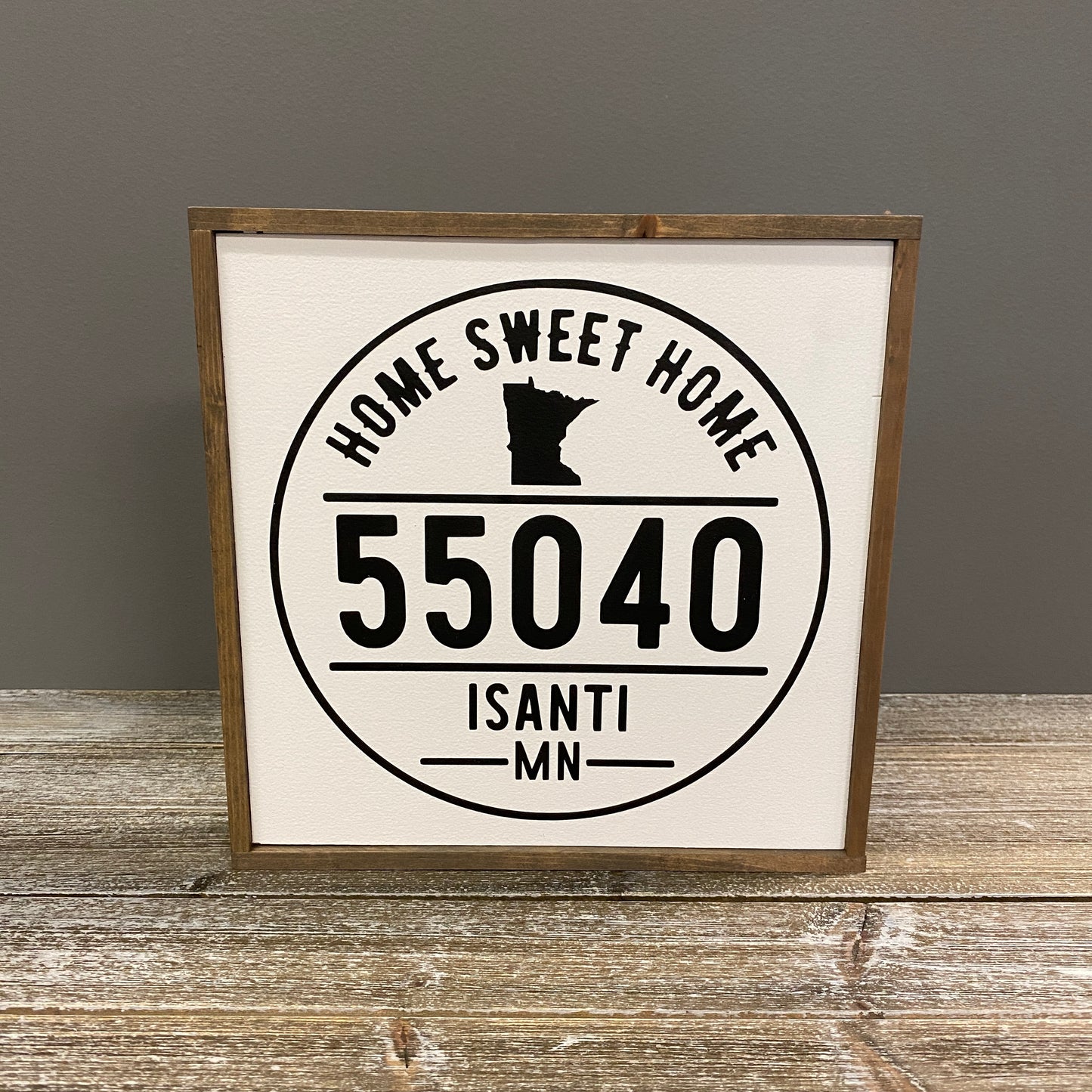Wood Sign - Isanti MN Zip Code 55040