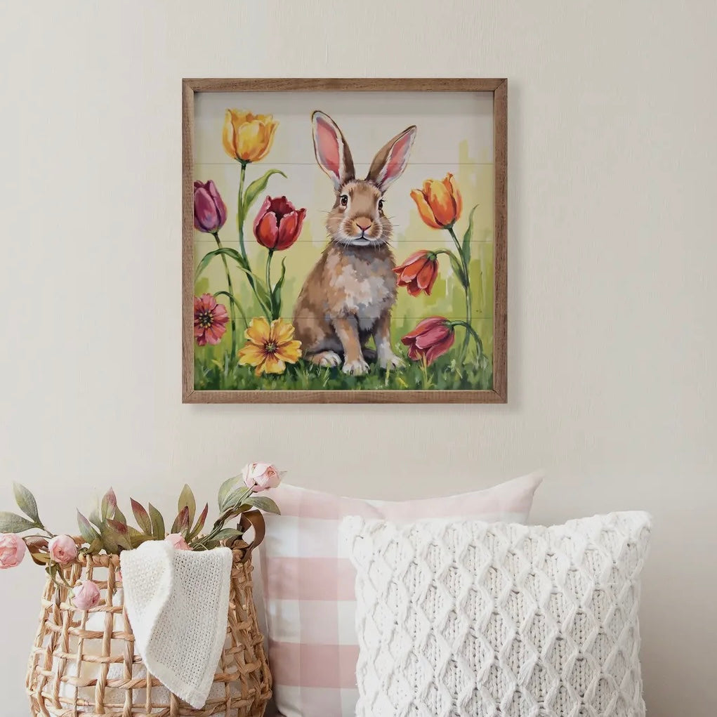 Kendrick Home - Brown Bunny in Tulips 8x8