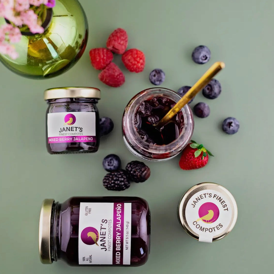 Janet's Finest Compotes Mini 1.5oz Jars