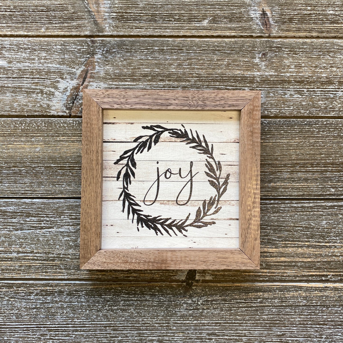 Joy Whitewash Wood Sign