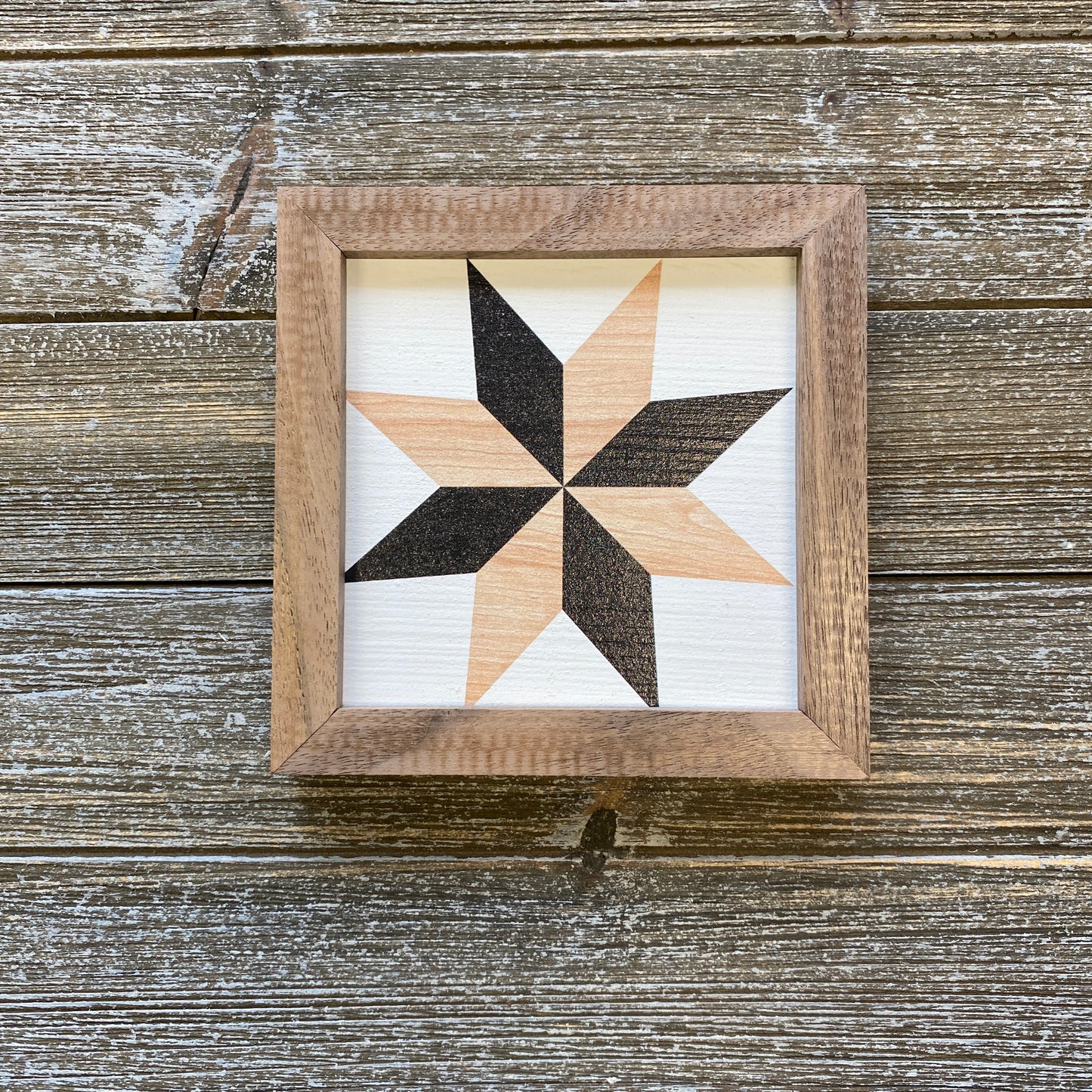 Wood Quilt Modern Star Sign