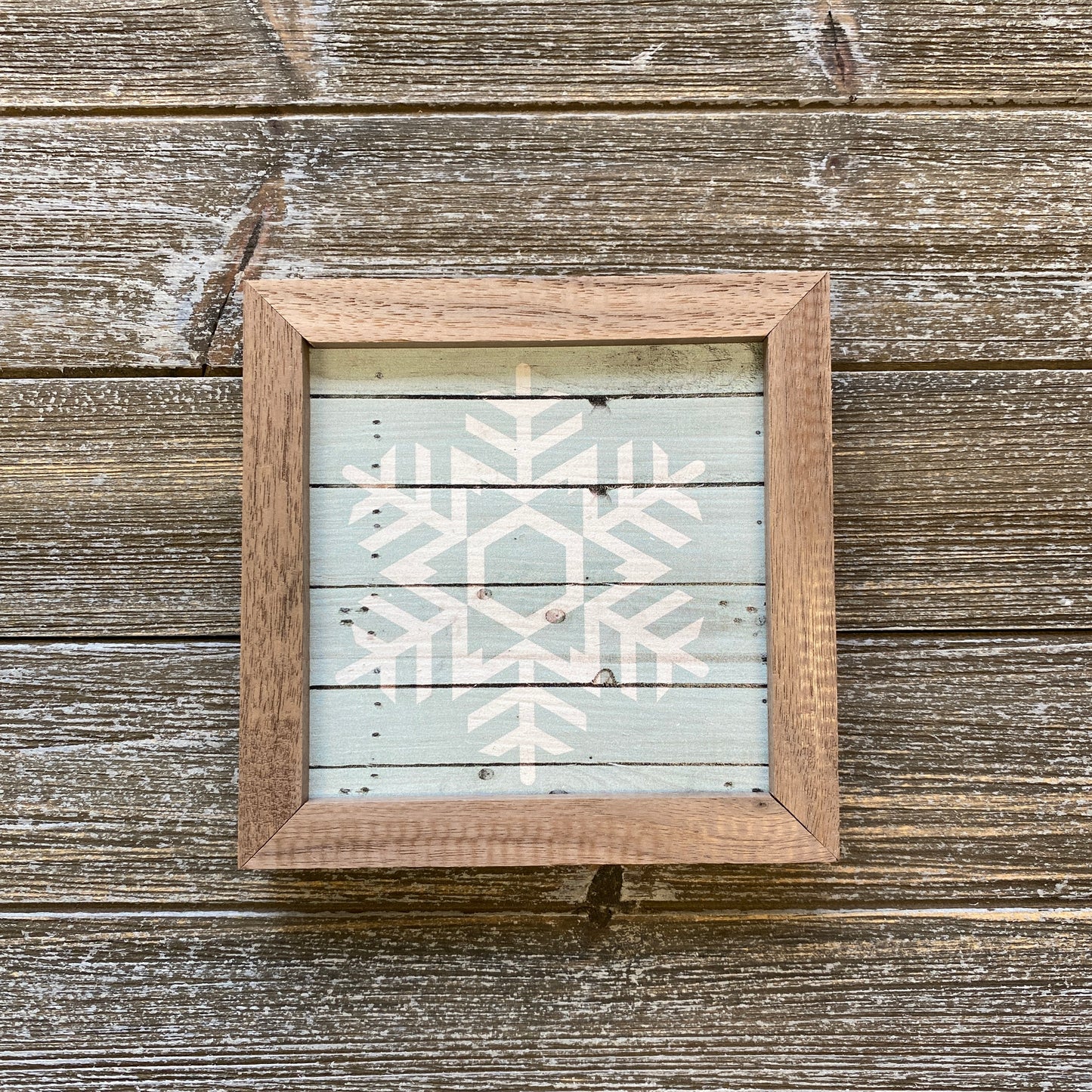 Snowflake Wood Sign - Blue 3