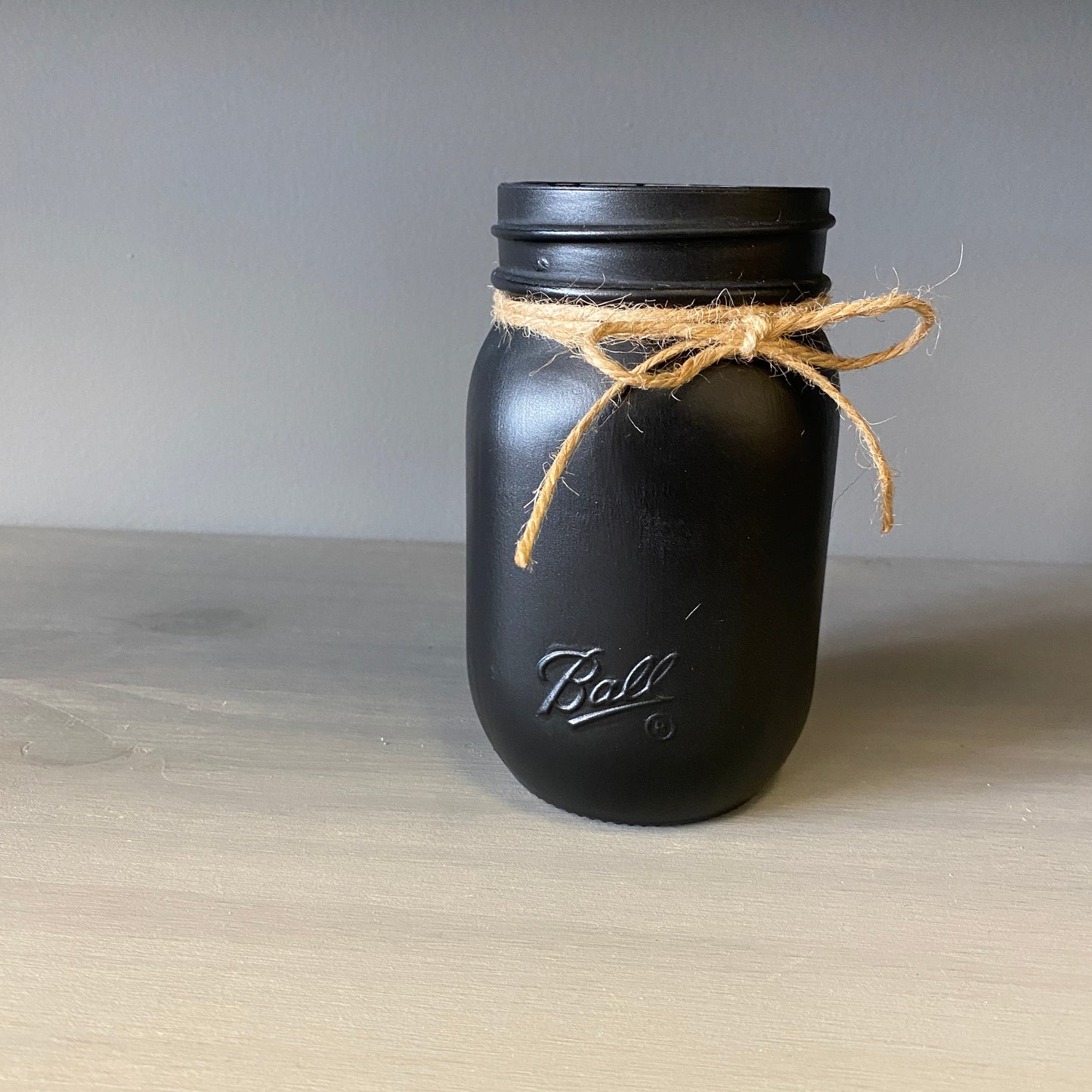 Painted Mason Jar - Black