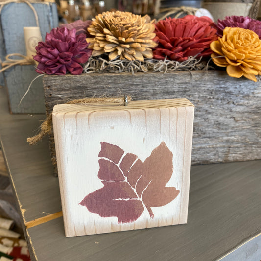 Fall Leaf Ornament - Cream and Red Fall Leaf Decoration
