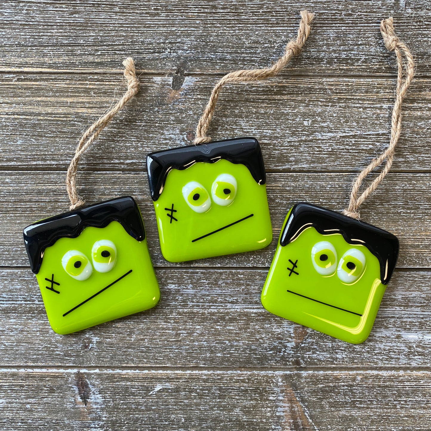 Frankenstein Fused Glass Suncatcher Ornament