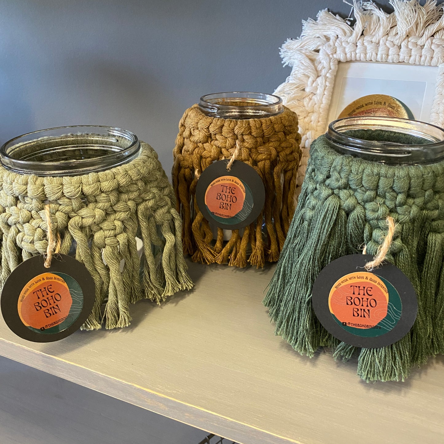 Macrame Candle Holders