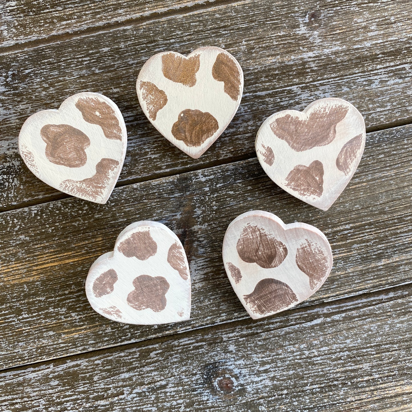 Cow Print Heart Pin