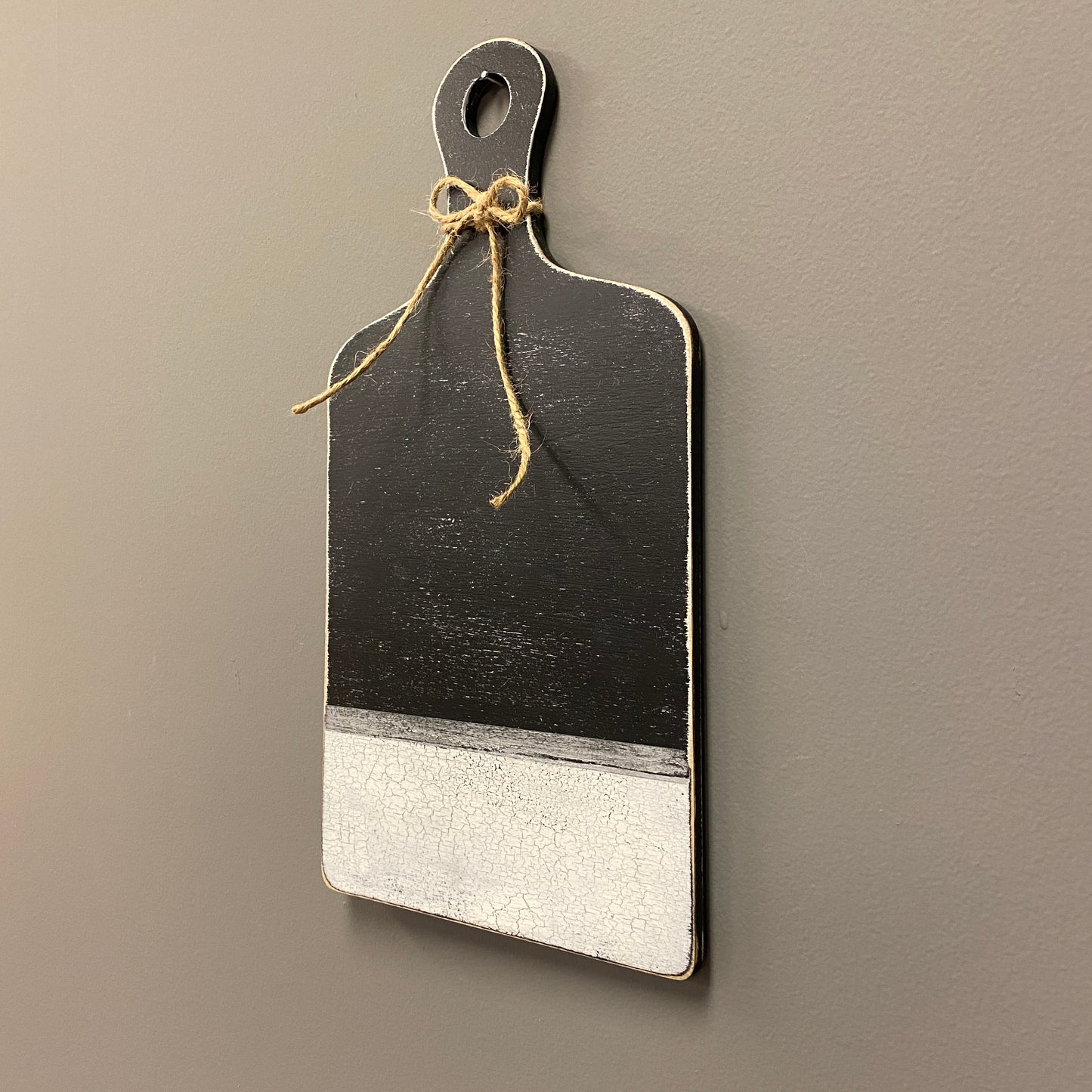 Decorative Cutting Board with Handle- Black and White