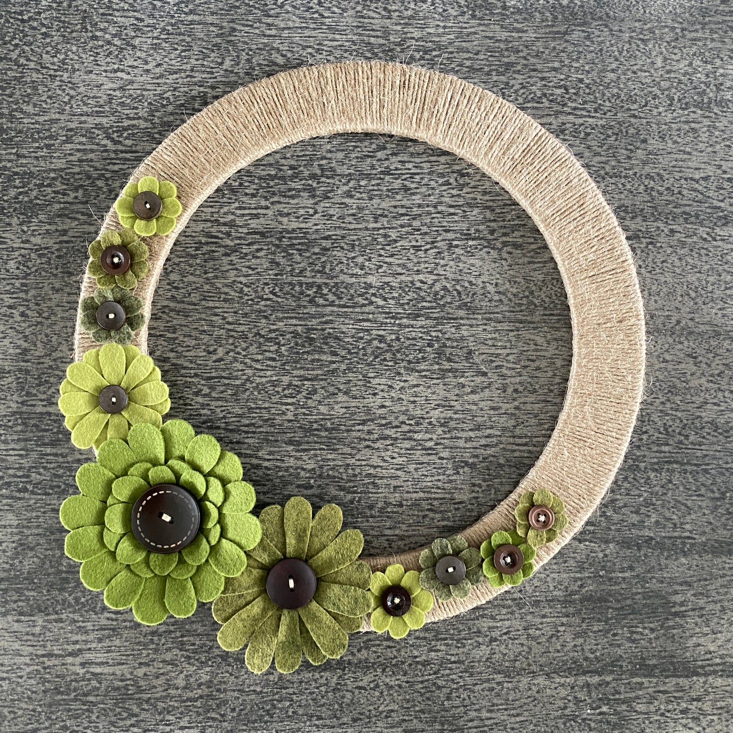 Felt Flower Wreath - Green